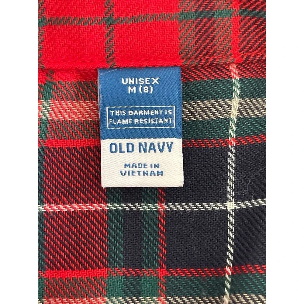 Old Navy Unisex Plaid Flannel Button-Down Pajama Shirt